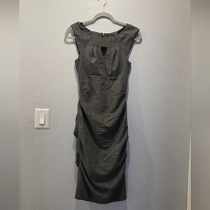 Gray Sleeveless Ruched Dress
